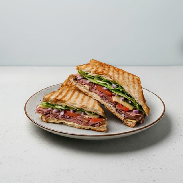 © Rare Roast Beef Panini.